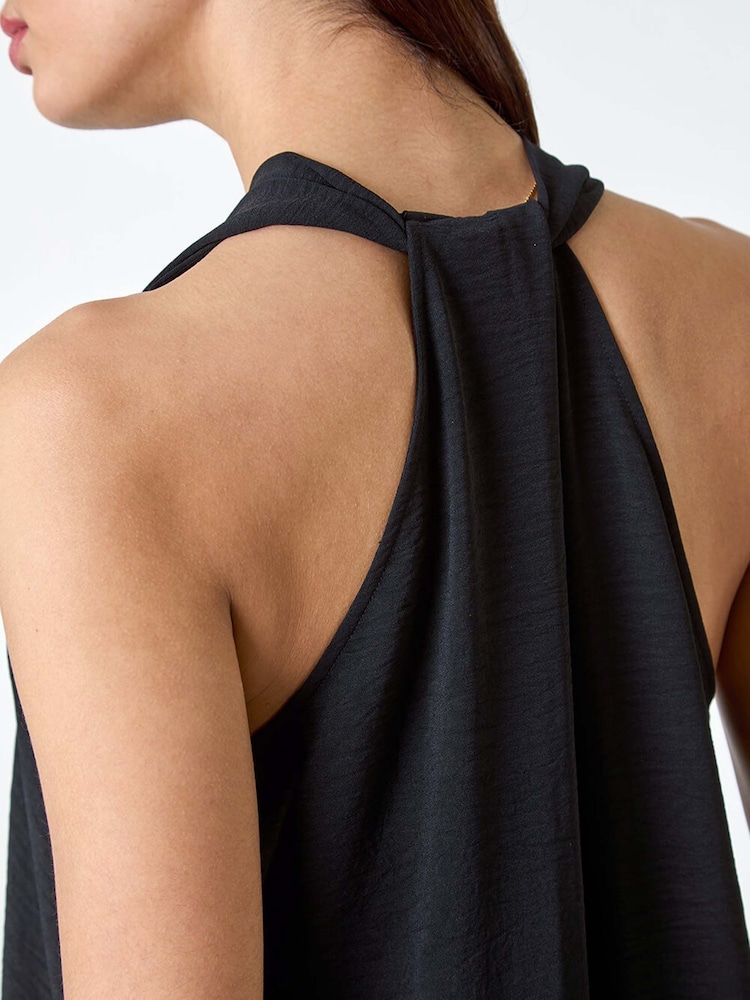 Roman Black Plain Twist Detail Trapeze Maxi Dress - Image 5 of 5