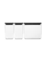 Brabantia Dark Grey Stackable Canisters 2 x 1.6L And 1 x 3.5L - Image 2 of 6