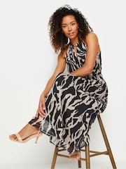 M&Co Brown Mesh Halterneck Dress - Image 3 of 6