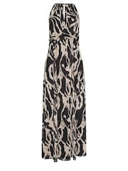 M&Co Brown Mesh Halterneck Dress - Image 6 of 6