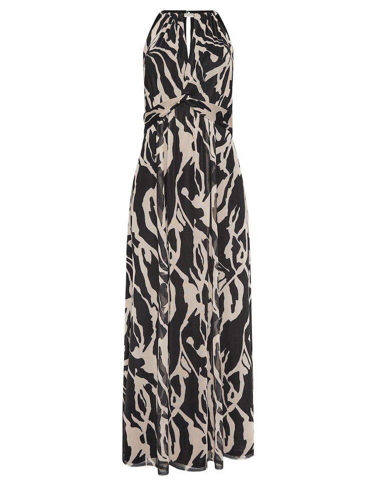 M&Co Brown Mesh Halterneck Dress - Image 6 of 6