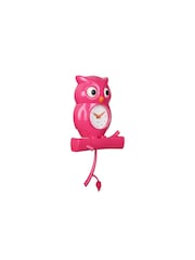 Karlsson Bright Pink Owl Pendulum ABS Wall Clock - Image 3 of 4