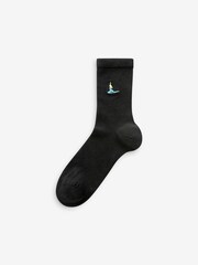 Yoga Embroidered Motif Ankle Socks 4 Pack - Image 4 of 5