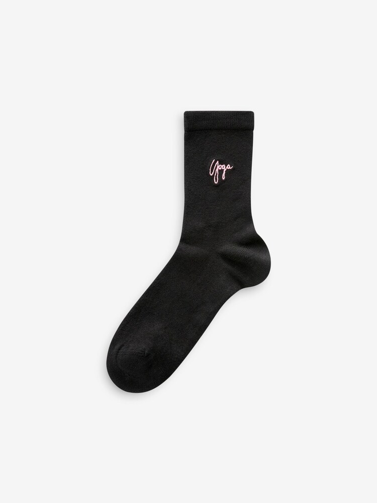 Yoga Embroidered Motif Ankle Socks 4 Pack - Image 5 of 5