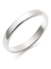 Beaverbrooks 9ct White Gold Court Wedding Ring - Image 1 of 3