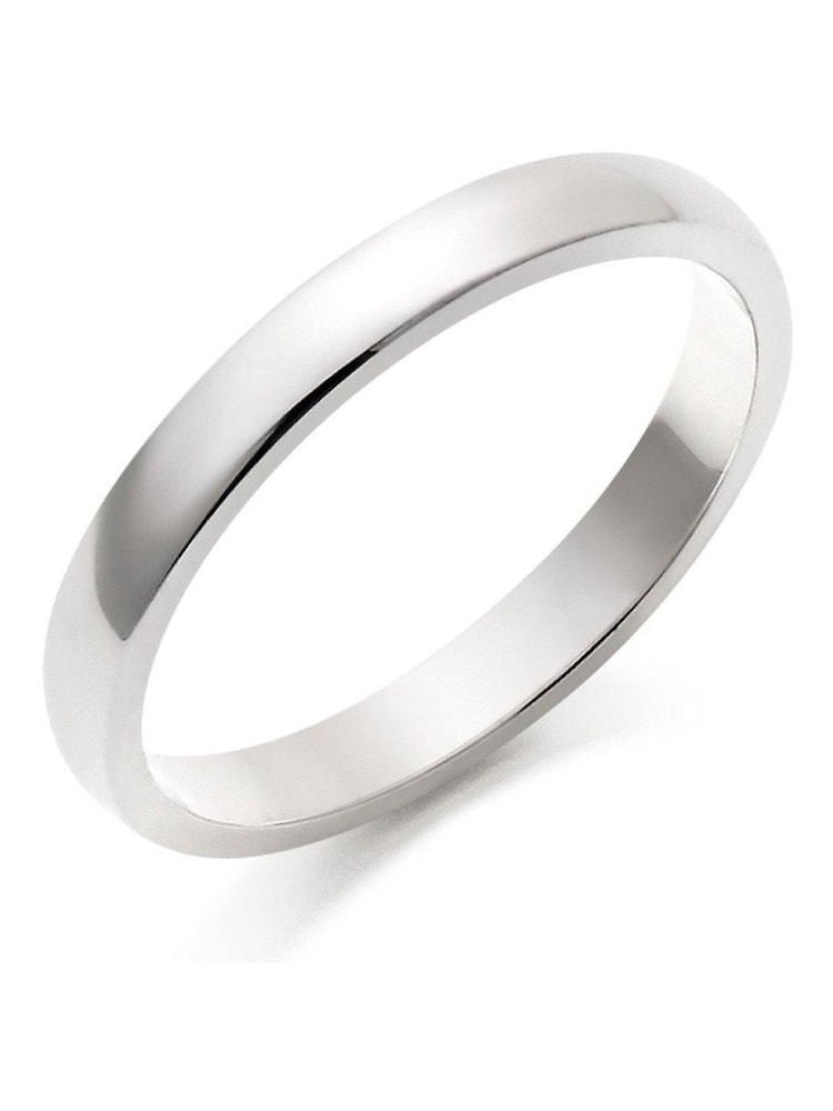 Beaverbrooks 9ct White Gold Court Wedding Ring - Image 1 of 3 Beaverbrooks 9ct White Gold Court Wedding Ring - Image 1 of 3