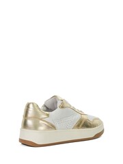 Dune London Gold Edgerton Mix Material Flexible Sneakers - Image 5 of 6