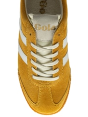 Gola Yellow Ladies Elan Suede Lace-Up Trainers - Image 4 of 4