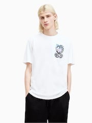 All Saints White Freed Short Sleeve Crew T-Shirt - Image 1 of 8