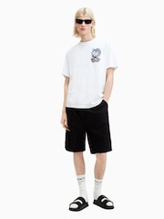 All Saints White Freed Short Sleeve Crew T-Shirt - Image 3 of 8