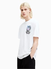 All Saints White Freed Short Sleeve Crew T-Shirt - Image 4 of 8