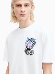 All Saints White Freed Short Sleeve Crew T-Shirt - Image 6 of 8