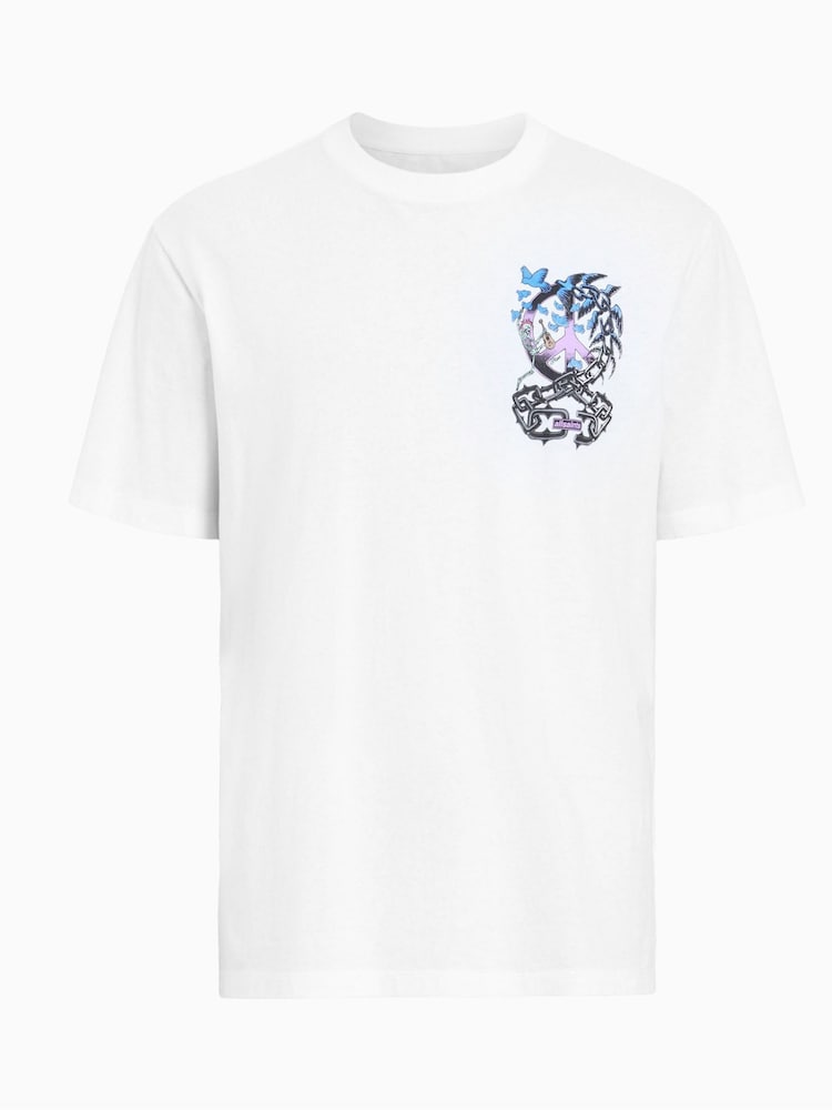 All Saints White Freed Short Sleeve Crew T-Shirt - Image 8 of 8
