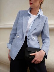 Hobbs Blue Simone Crop Trousers - Image 2 of 7