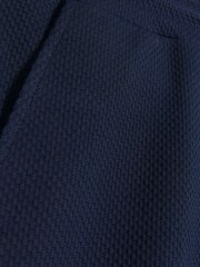 River Island Blue Slim Fit Textured Taped 100% Cotton Shorts - Image 4 of 4