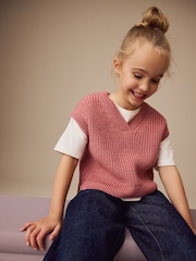 Pink Knitted Tank (3-16yrs) - Image 1 of 7