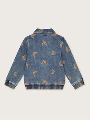 Monsoon Blue Butterfly Embroidered Zip Jacket - Image 2 of 3