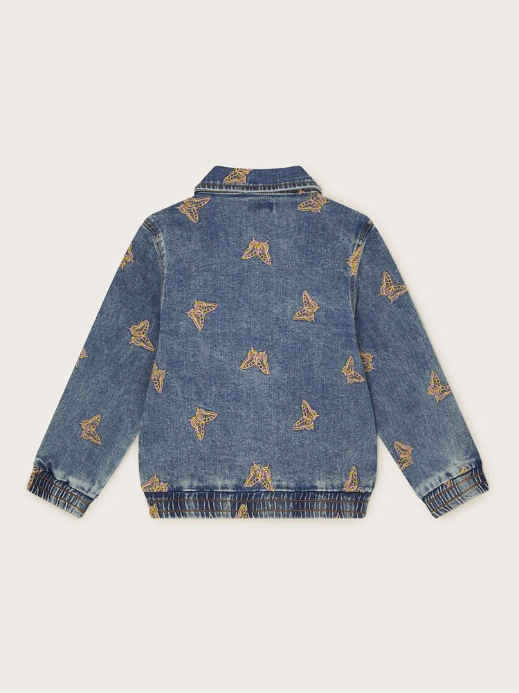 Monsoon Blue Butterfly Embroidered Zip Jacket - Image 2 of 3