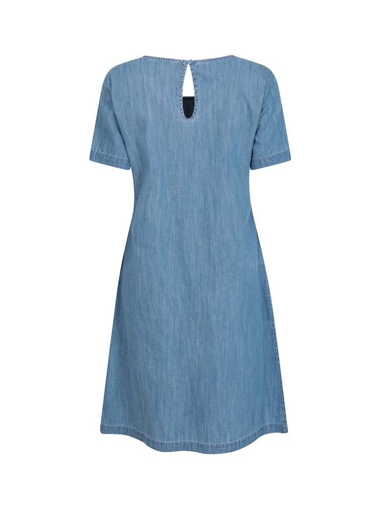 Mountain Warehouse Blue Flora Women UV Protect 100% Cotton Denim Dress - Image 4 of 5