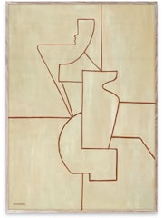 Paper Collective Brown Antic Ideal 01 Framed Wall Art Print in Natural Oak Frame - Image 1 of 4