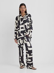 4th & Reckless Black Iris Abstract Trousers - Image 1 of 5