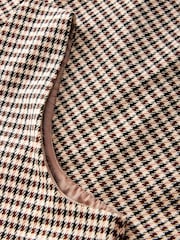 Brown Check V-Neck Ponte Pinafore Mini Dress - Image 6 of 8