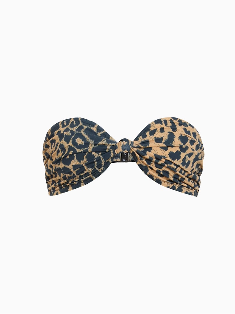 AllSaints Brown Emma Bandeau Bikini - Image 5 of 5