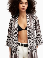 AllSaints White Carine Sierra Kimono Cover-Up - Image 2 of 7