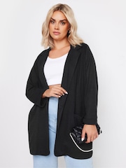 Yours Curve Black Textured Blazer - Image 1 of 5