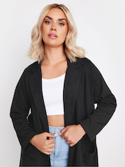 Yours Curve Black Textured Blazer - Image 4 of 5