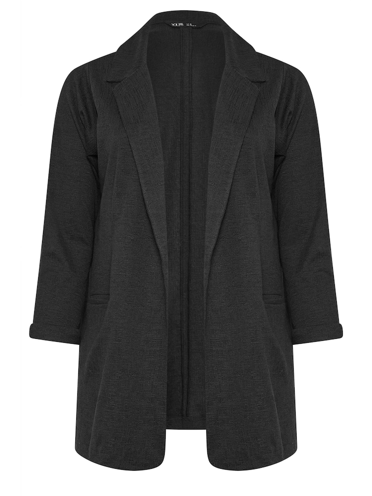 Yours Curve Black Textured Blazer - Image 5 of 5