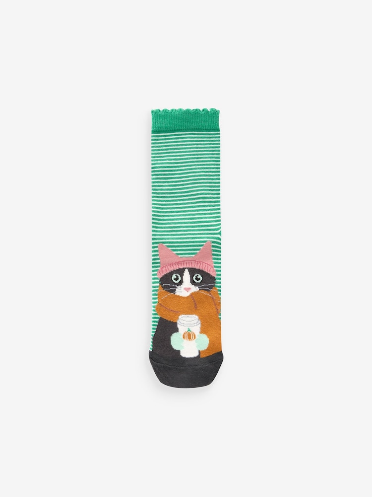 Winter Cats Ankle Socks 4 Pack - Image 2 of 6