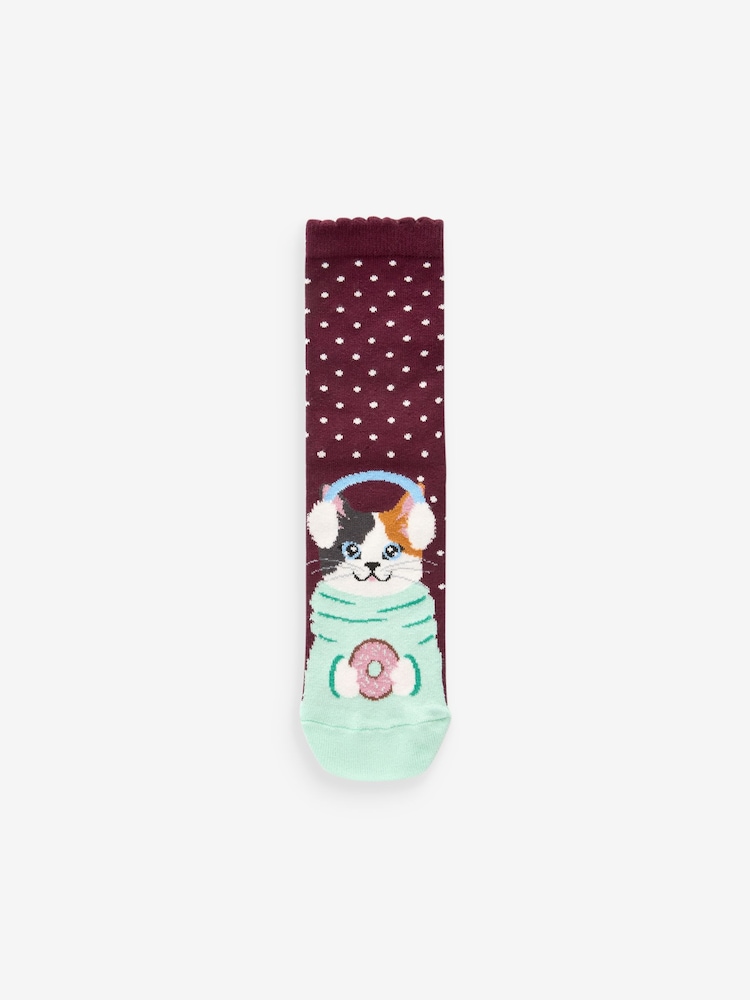 Winter Cats Ankle Socks 4 Pack - Image 3 of 6