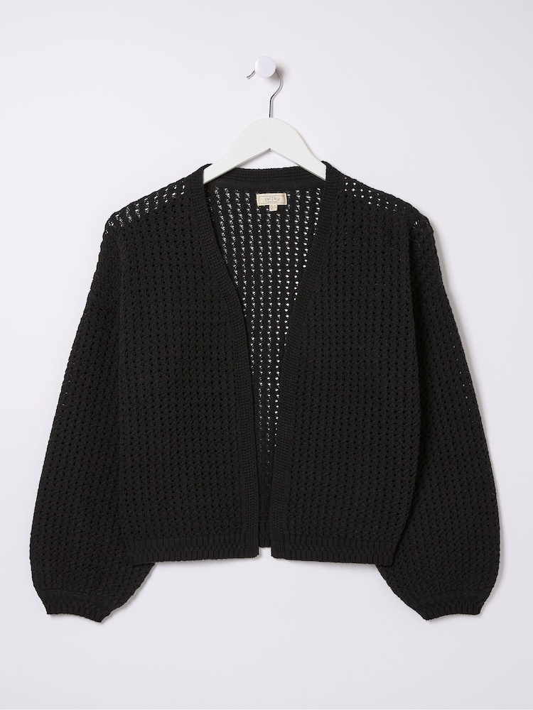 FatFace Anna Black Open Stitch Cardigan - Image 8 of 8 FatFace Anna Black Open Stitch Cardigan - Image 8 of 8