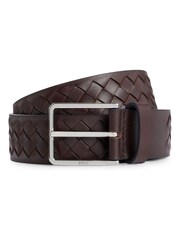 BOSS Brown Woven Leather Belt - Image 1 of 5