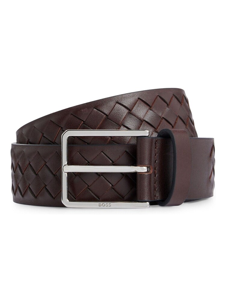 BOSS Brown Woven Leather Belt - Image 1 of 5