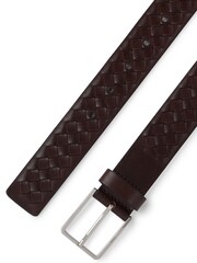 BOSS Brown Woven Leather Belt - Image 3 of 5
