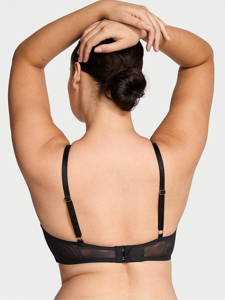 Victoria's Secret Black Leopard Push Up Embroidered Bra - Image 2 of 3
