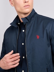 U.S. Polo Assn. Blue Mens 100% Cotton Twill Harrington Jacket - Image 2 of 9