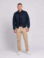 U.S. Polo Assn. Blue Mens 100% Cotton Twill Harrington Jacket - Image 3 of 9
