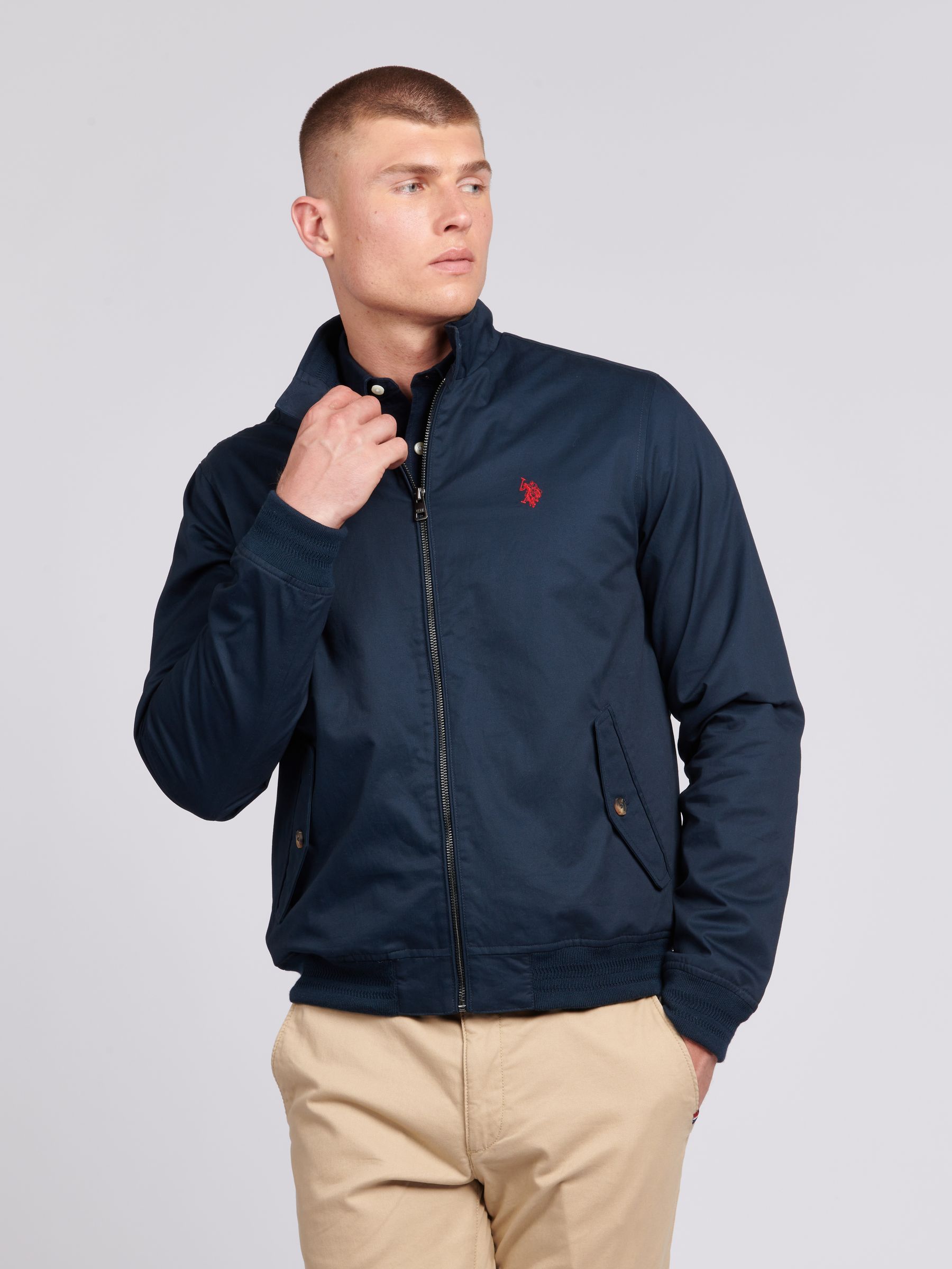 Buy U.S. Polo Assn. Blue Mens 100% Cotton Twill Harrington Jacket