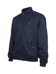 U.S. Polo Assn. Blue Mens 100% Cotton Twill Harrington Jacket - Image 9 of 9