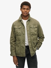 Superdry Green 100% Cotton Military M65 Lightweight Jacket - Image 1 of 5