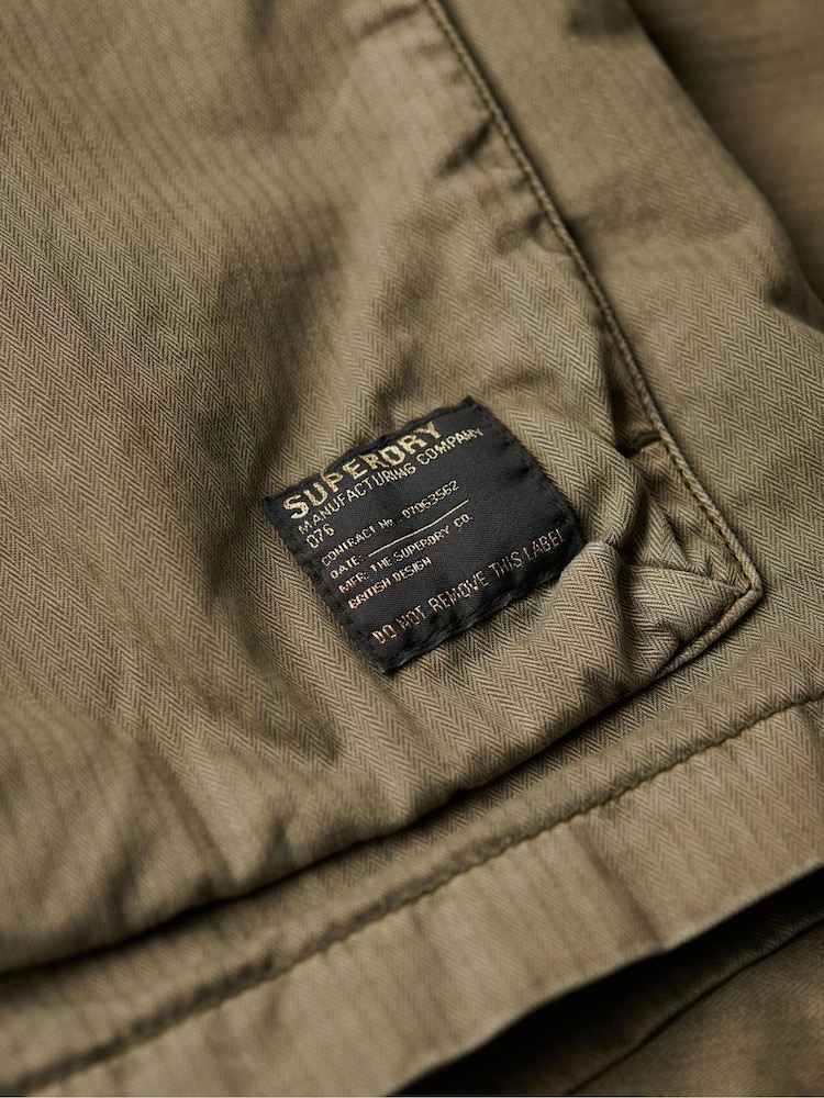 Superdry Green 100% Cotton Military M65 Lightweight Jacket - Image 4 of 5