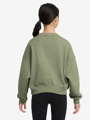 Nike Oil Green Club Fleece Boxy Crewneck Sweatshirt - Image 2 of 3