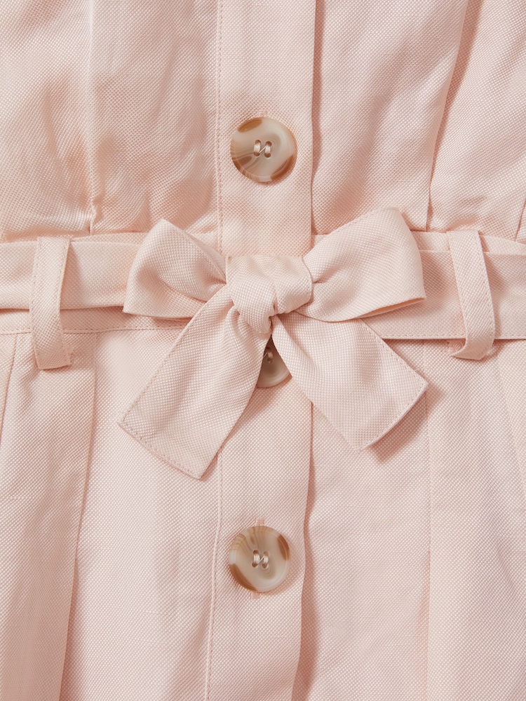 Reiss Pink Milena 13-14 yrs Viscose-Linen Belted Collared Dress - Image 5 of 5