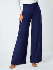 Roman Blue Wide Leg Stretch Trousers - Image 1 of 6