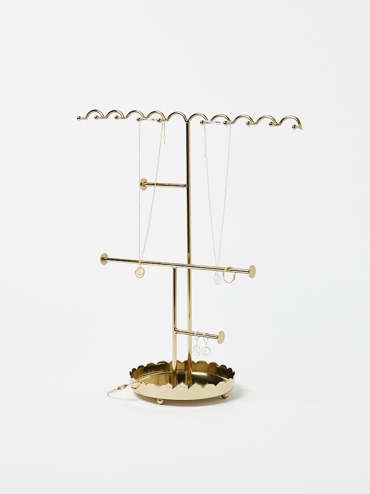 Oliver Bonas Gold Metal Wiggle Metal Jewellery Stand - Image 1 of 4