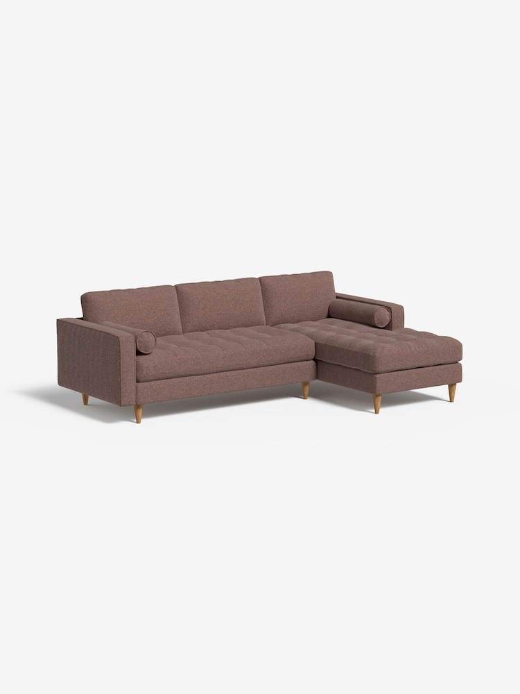 MADE.COM Basket Weave Dusky Pink Scott Right Hand Facing Corner Sofa - Image 1 of 4