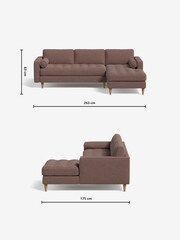 MADE.COM Basket Weave Dusky Pink Scott Right Hand Facing Corner Sofa - Image 4 of 4